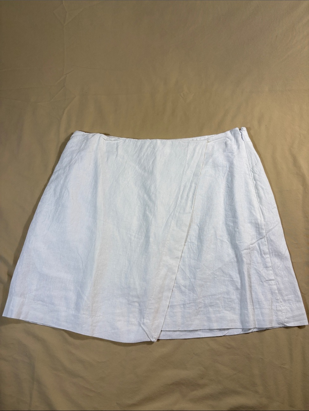 A New Day Linen Blend Wrap Mini Skort White Women's Plus Size 14 NWT